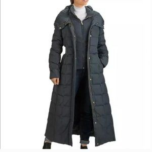 Cole Haan Women's Ankle Length Hooded Quilted Down Coat